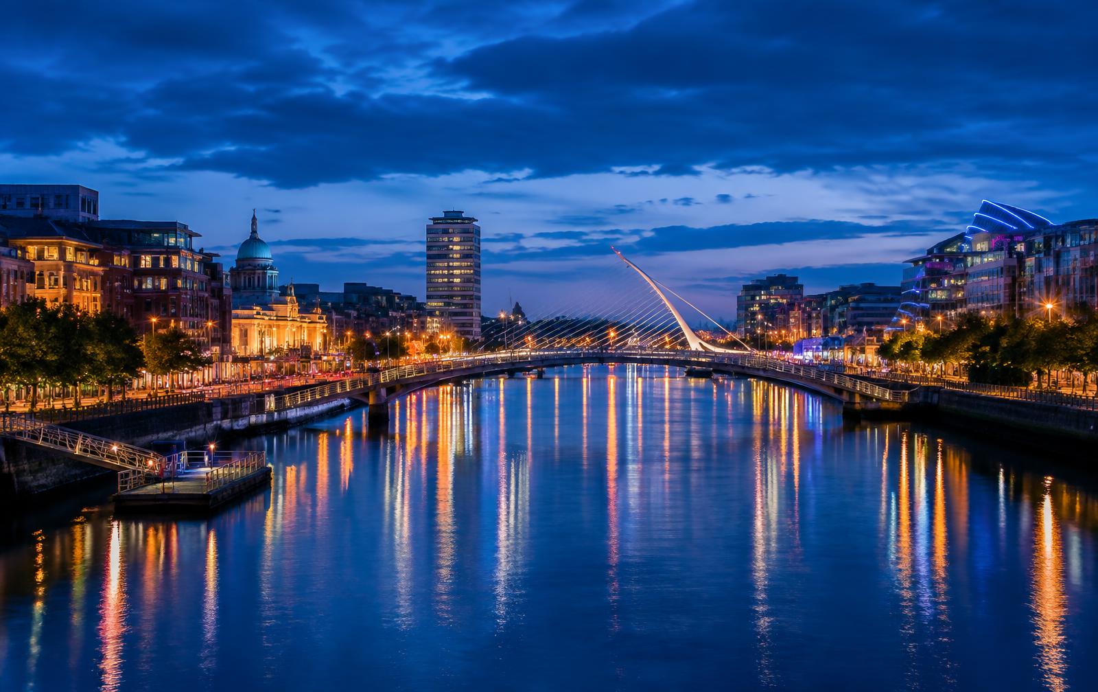 Dublin skyline along the River Liffey